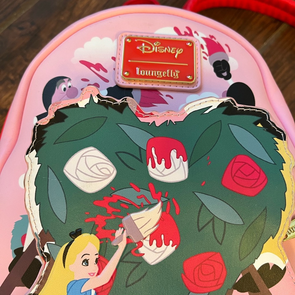 Loungefly Disney Alice in Wonderland Pink Rose Backpack - Picture 2 of 3
